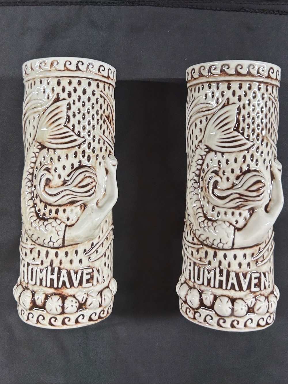 RumHaven TikiRob Mermaid Tiki Mugs Ceramic Set of 2